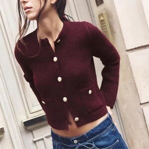 ZARA GOLDEN BUTTON KNIT CARDIGAN